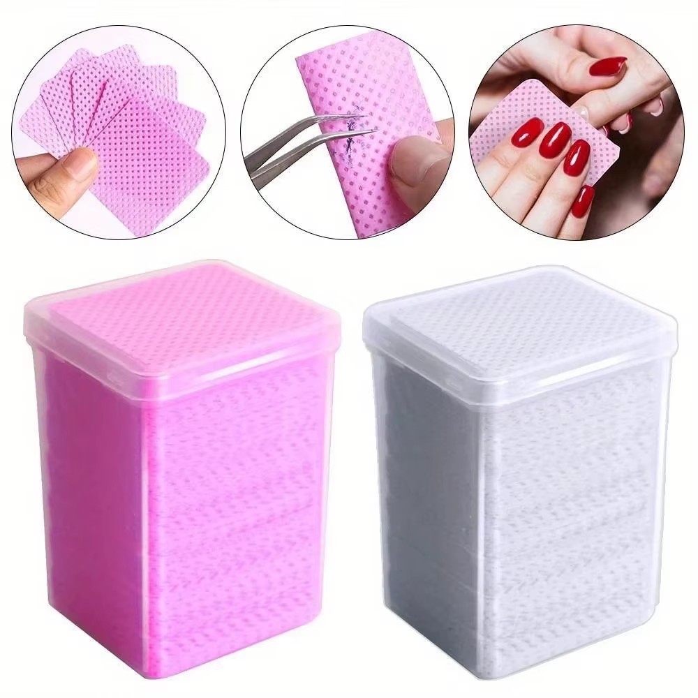 Gel Nail Polish - 200Pcs Pink Lint-Free Nail Polish Remover