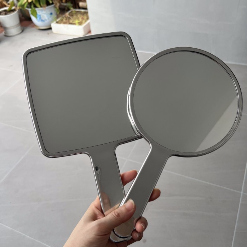 Beauty Makeup Hd - Travel Electroplated Handle Makeup Mirrors Round