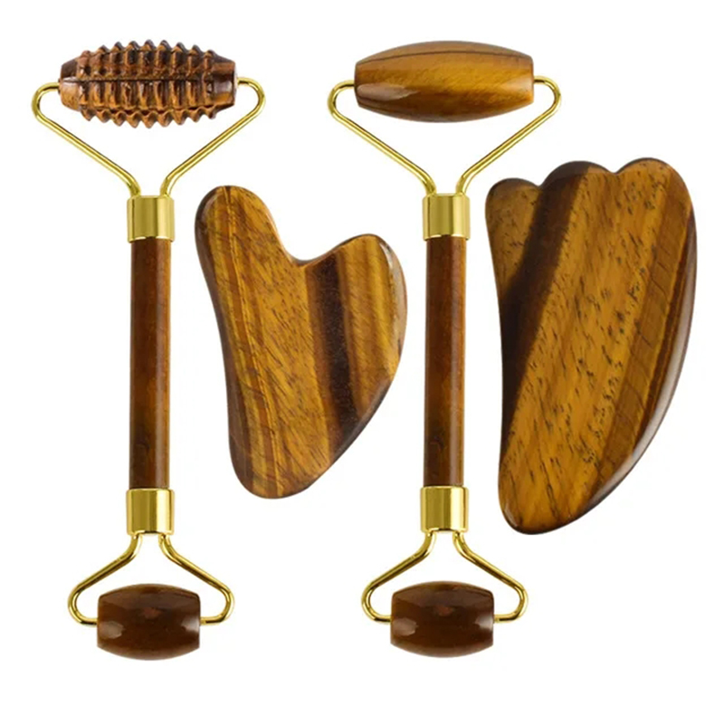 Jade Roller Gua Sha - Natural Tiger Eye Jade Roller Guasha