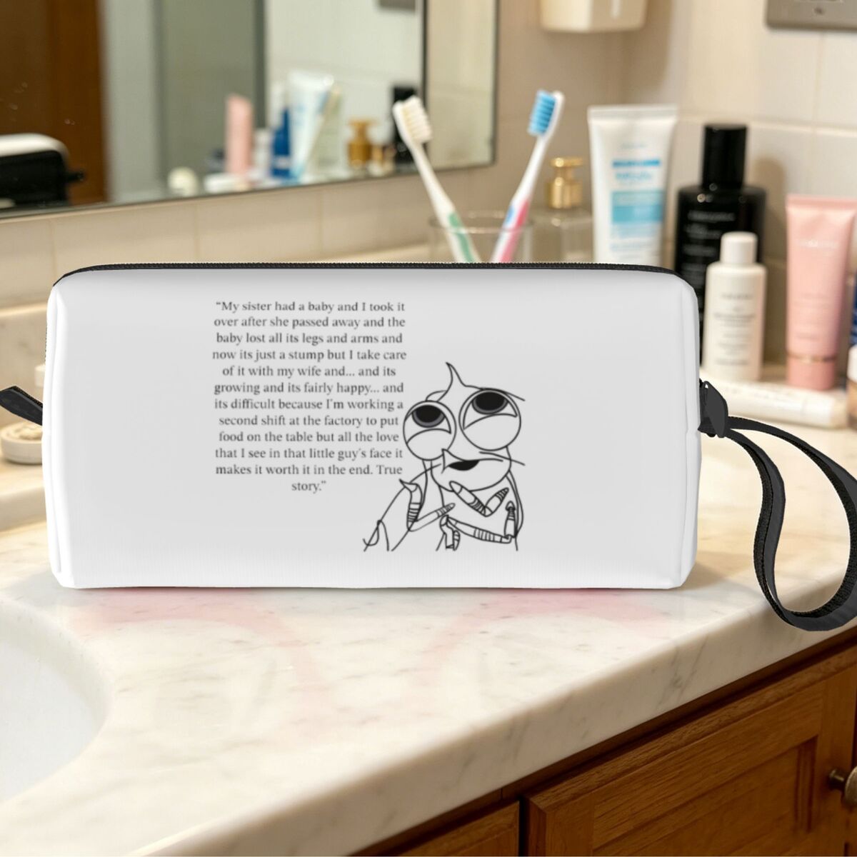 Makeup Is Beauty Quotes - Shark Tales Shrimp Quote Makeup Bag