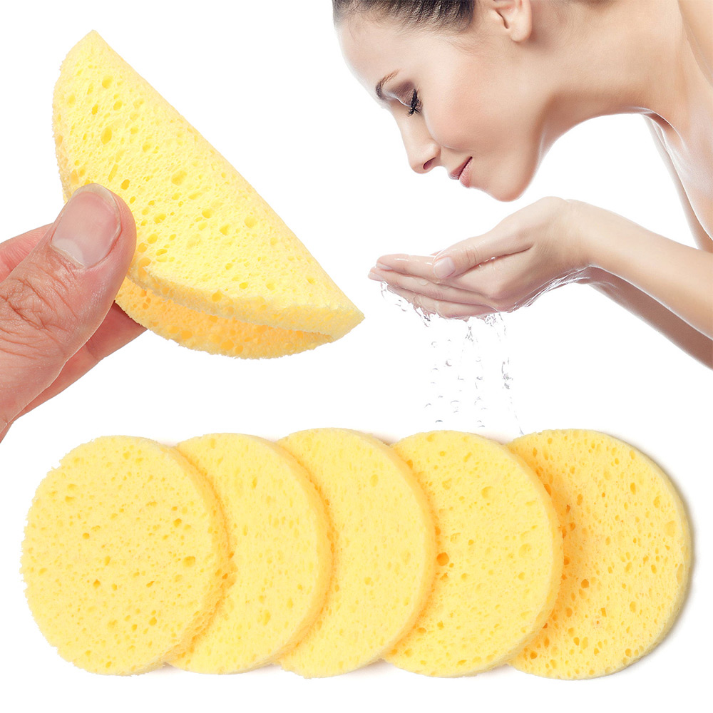 Beauty Makeup Sponge - 10pcs 6-9cm Yellow Face Round Makeup