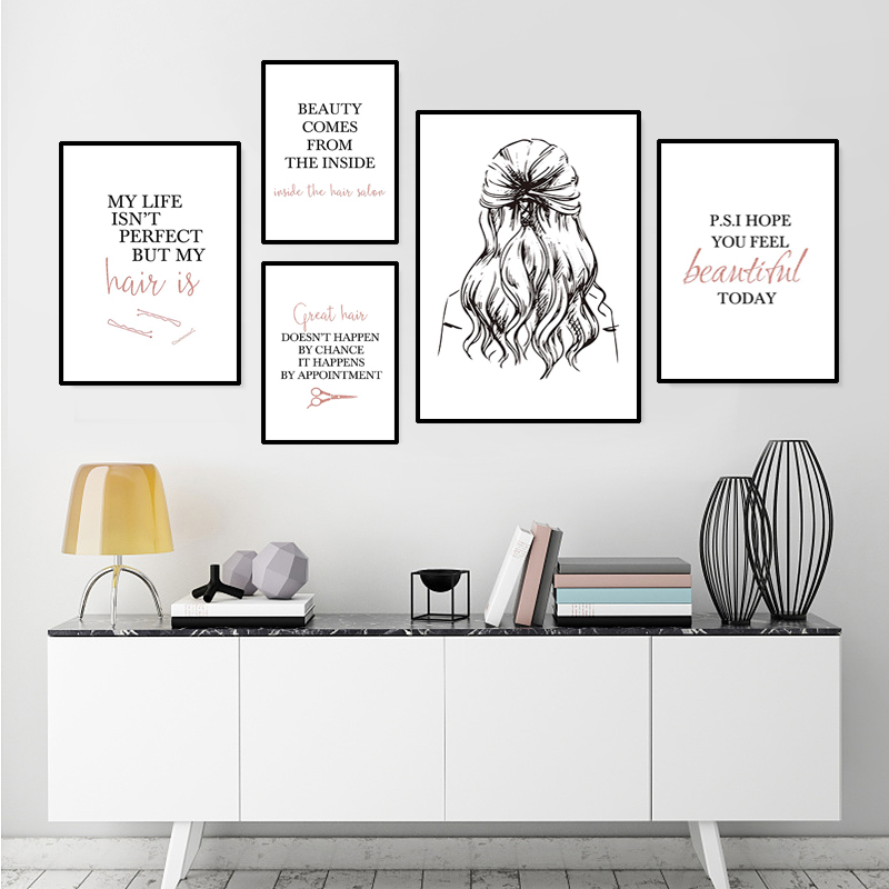Makeup Is Beauty Quotes - barbershop quote art posters hairstyle wall