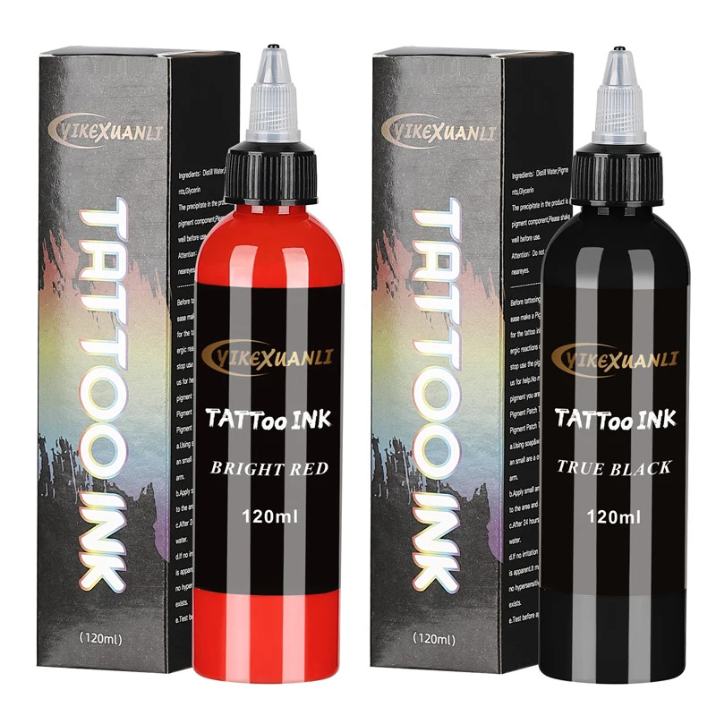 Beauty Makeup Kit Box - 120ml Red/Black Tattoo Ink Pigment With
