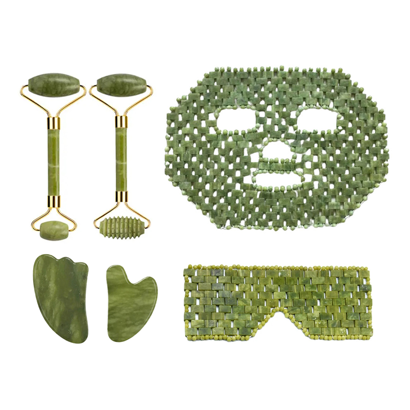 Jade Roller Gua Sha - Natural Xiuyan Jade Facial Mask Gouache