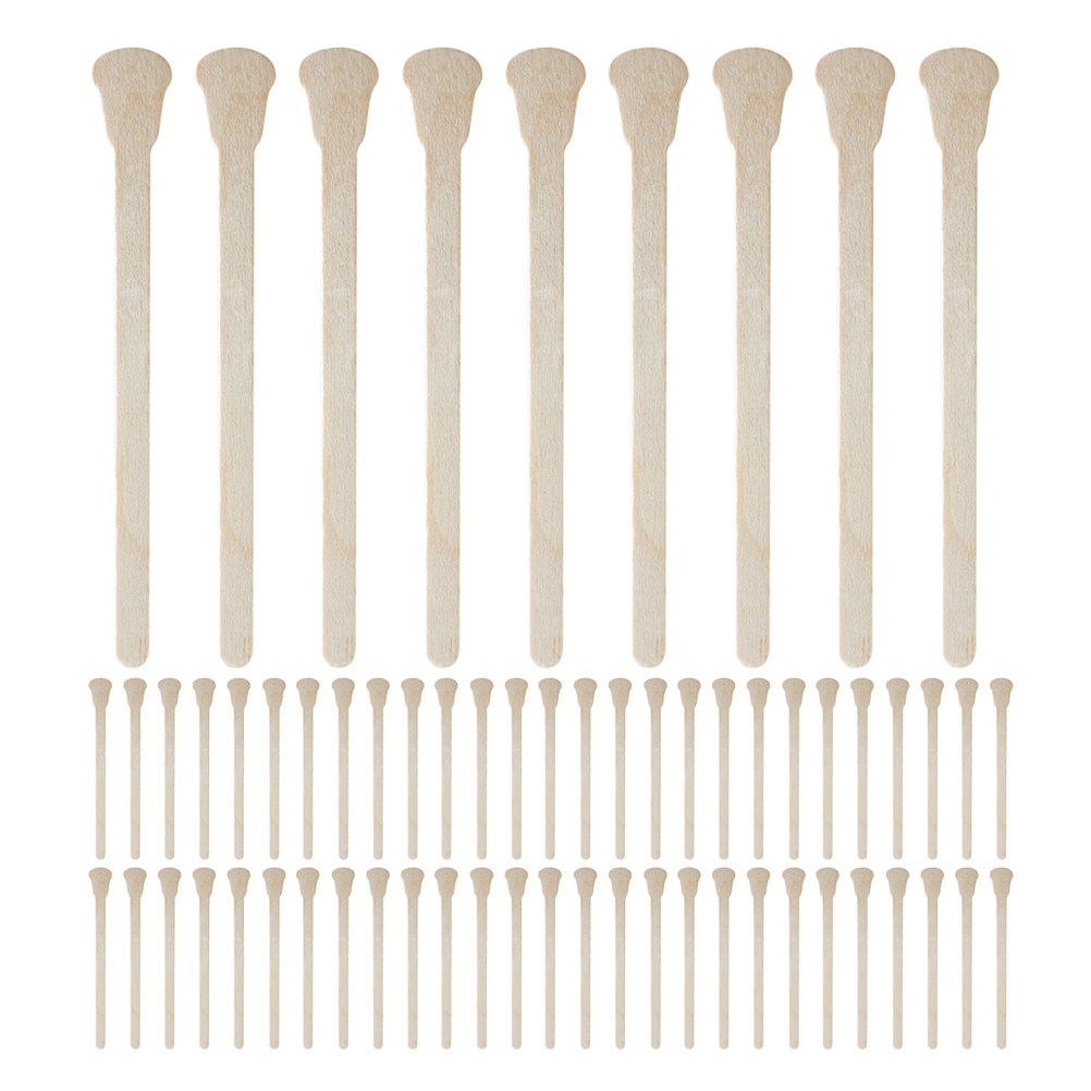 Beauty Makeup Lipstick - 100Pcs Sturdy Wooden Wax Sticks Disposable