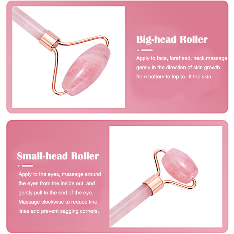 Natural Rose Quartz Jade Rolle - Jade Roller Gua Sha 评论和价格