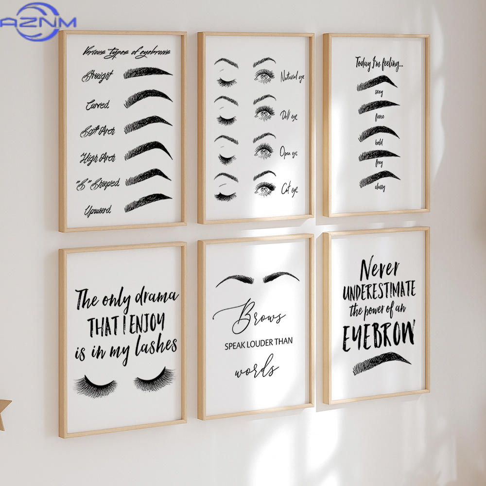 Set of 6 Eyebrow and Eyelash C - Makeup Is Beauty Quotes 评论和价格