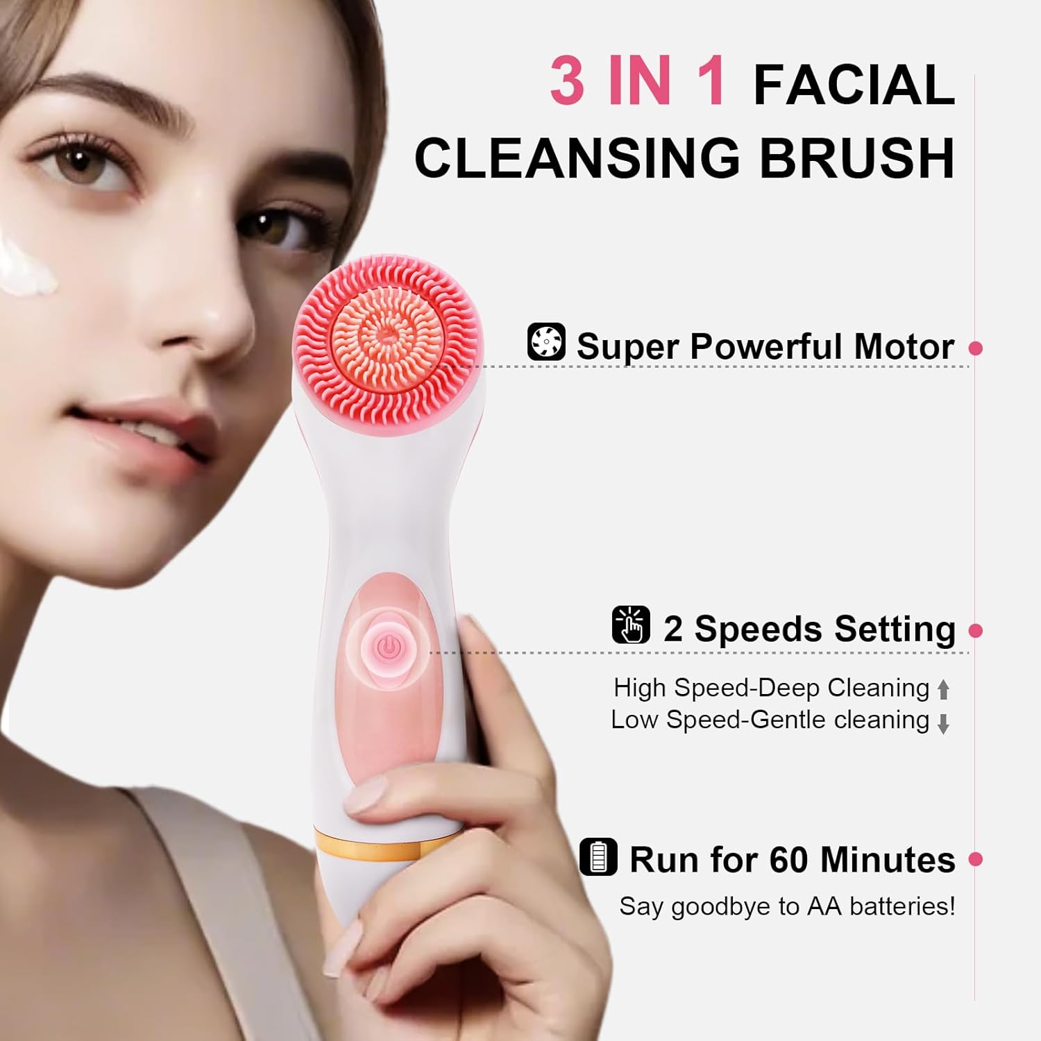 Ultrasonic 3-in-1 Electric Fac - Electric Face Cleanser Brush 评论和价格