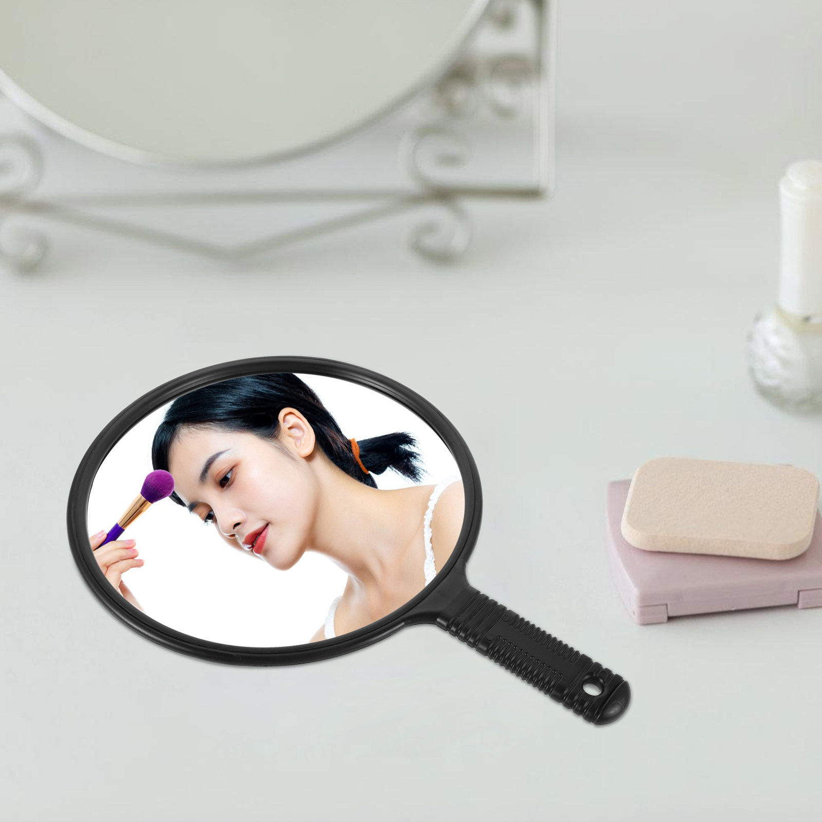Large Round Salon Handheld Mir - Beauty Makeup Hd 评论和价格