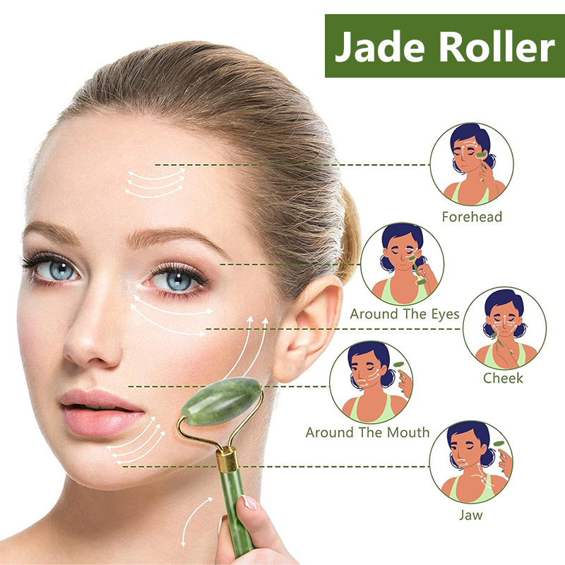 Natural Jade Roller Face Gua S - Jade Roller Gua Sha 评论和价格