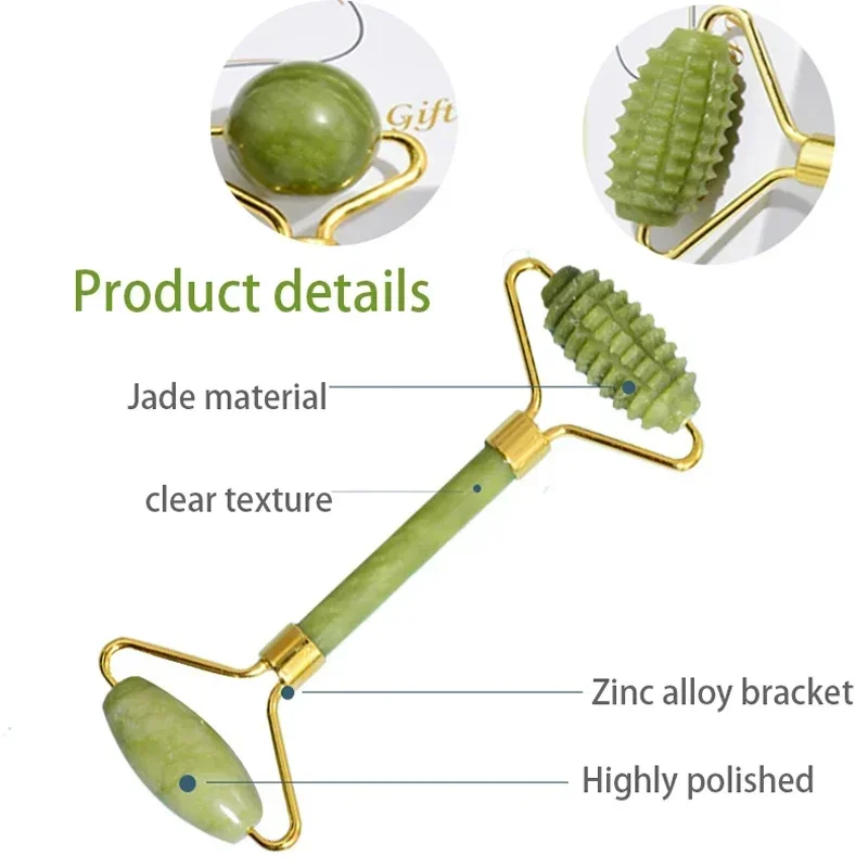 Natural Jade Roller Face Gua S - Jade Roller Gua Sha 评论和价格
