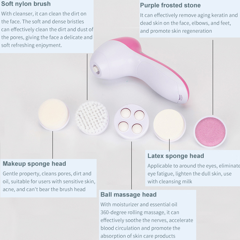 5 IN 1 Face Cleansing Brush Wa - Electric Face Cleanser Brush 评论和价格