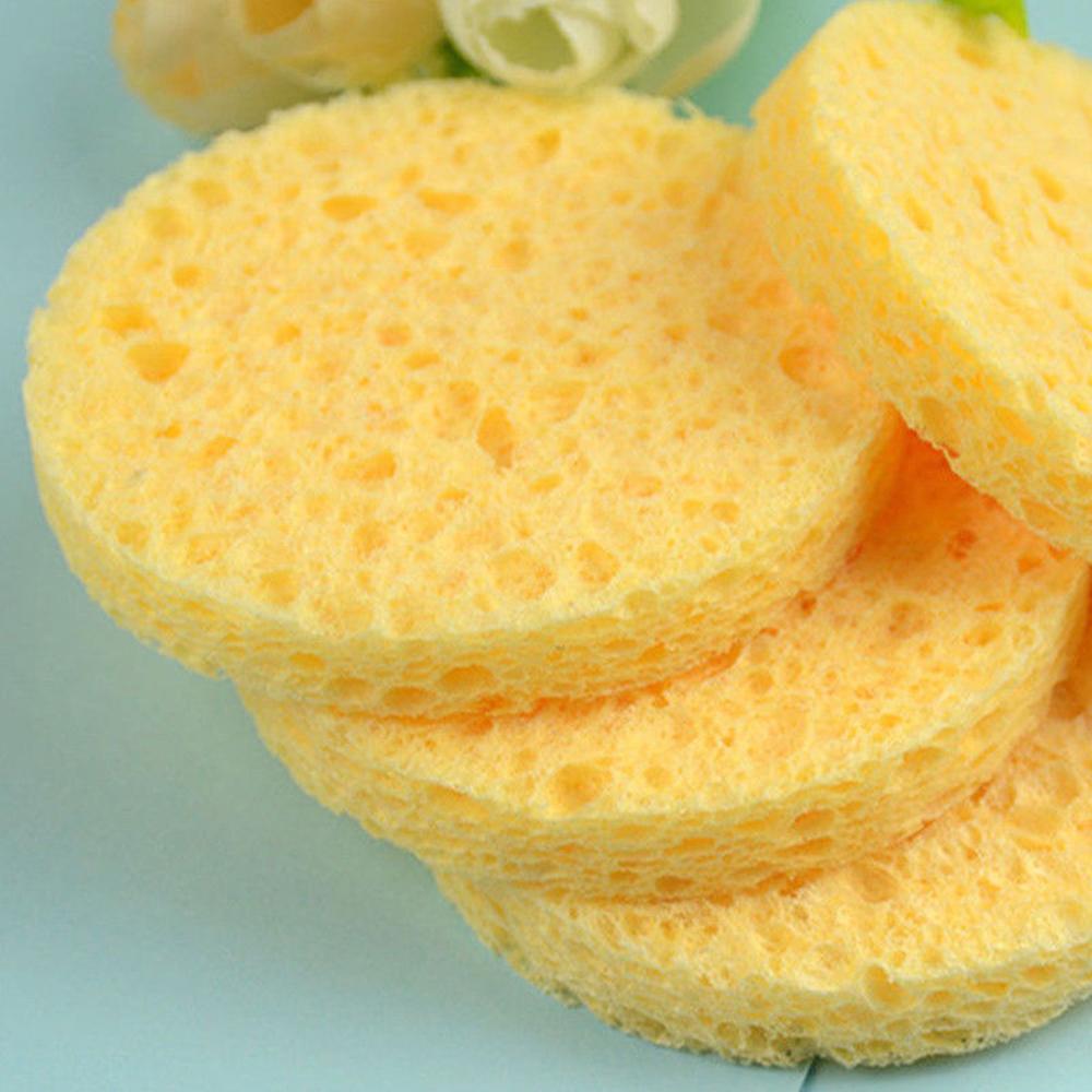 10pcs 6-9cm Yellow Face Round  - Beauty Makeup Sponge 评论和价格