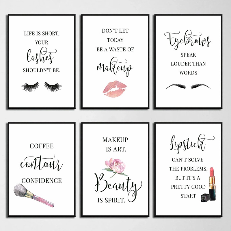 Makeup Quotes Poster Eyelash E - Makeup Is Beauty Quotes 评论和价格