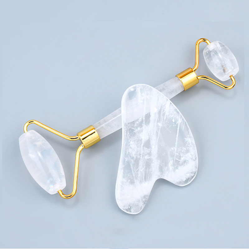 Natural White Crystal Face Mas - Jade Roller Gua Sha 评论和价格