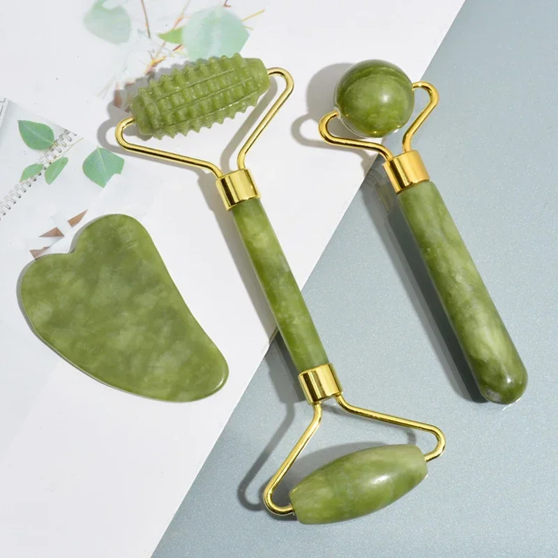 Natural Jade Roller Face Gua S - Jade Roller Gua Sha 评论和价格