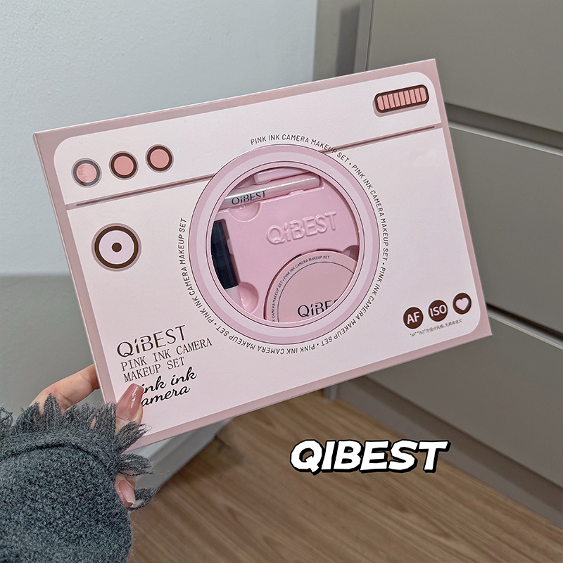 QIBEST Pink Camera Makeup Set  - Beauty Makeup Kit Box 评论和价格