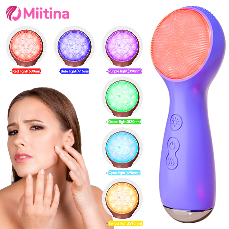 3 In 1 7 Colors LED Silicone F - Electric Face Cleanser Brush 评论和价格