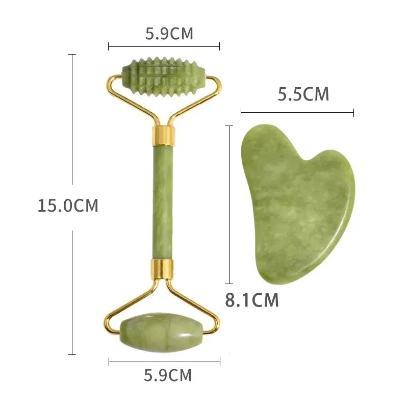 Natural Xiuyan Jade Facial Mas - Jade Roller Gua Sha 评论和价格