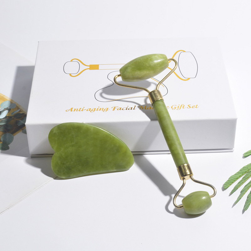 Natural Jade Roller Face Gua S - Jade Roller Gua Sha 评论和价格
