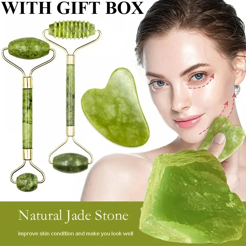 Natural Jade Roller Face Gua S - Jade Roller Gua Sha 评论和价格