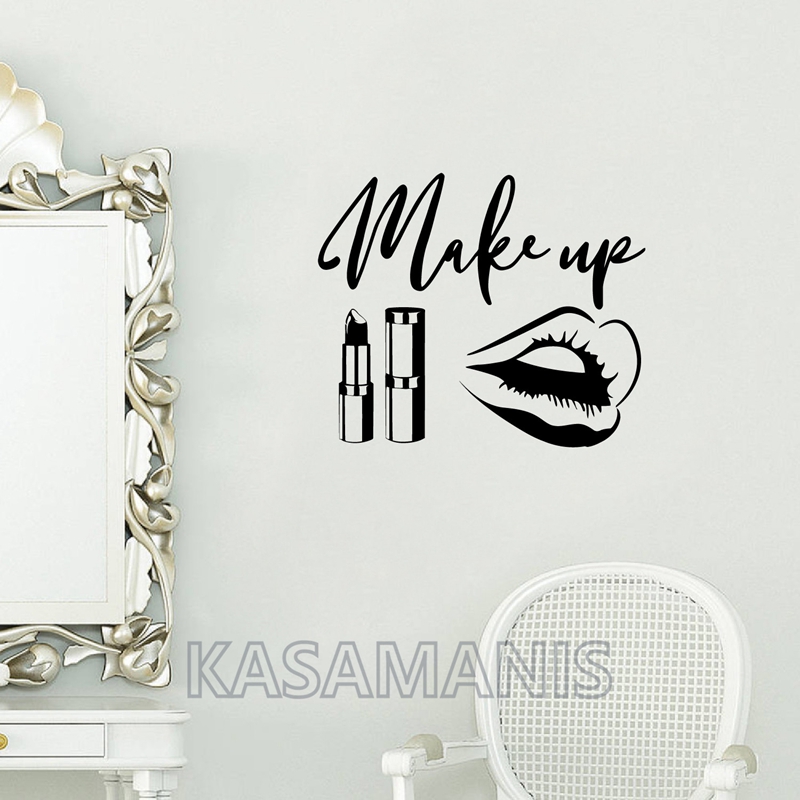MakeUp Quote Wall Art Decals B - Makeup Is Beauty Quotes 评论和价格