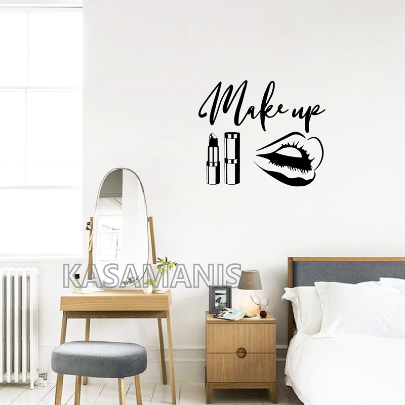 MakeUp Quote Wall Art Decals B - Makeup Is Beauty Quotes 评论和价格