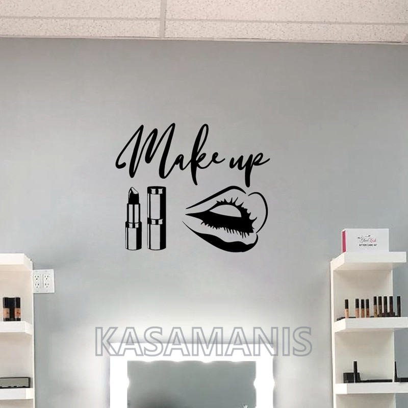 MakeUp Quote Wall Art Decals B - Makeup Is Beauty Quotes 评论和价格