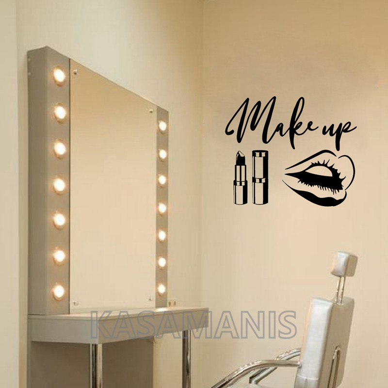 MakeUp Quote Wall Art Decals B - Makeup Is Beauty Quotes 评论和价格