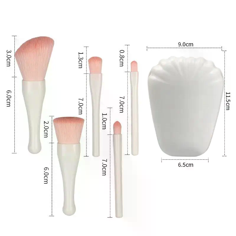 5Pcs Portable Makeup Brush Set - Beauty Makeup Hd 评论和价格